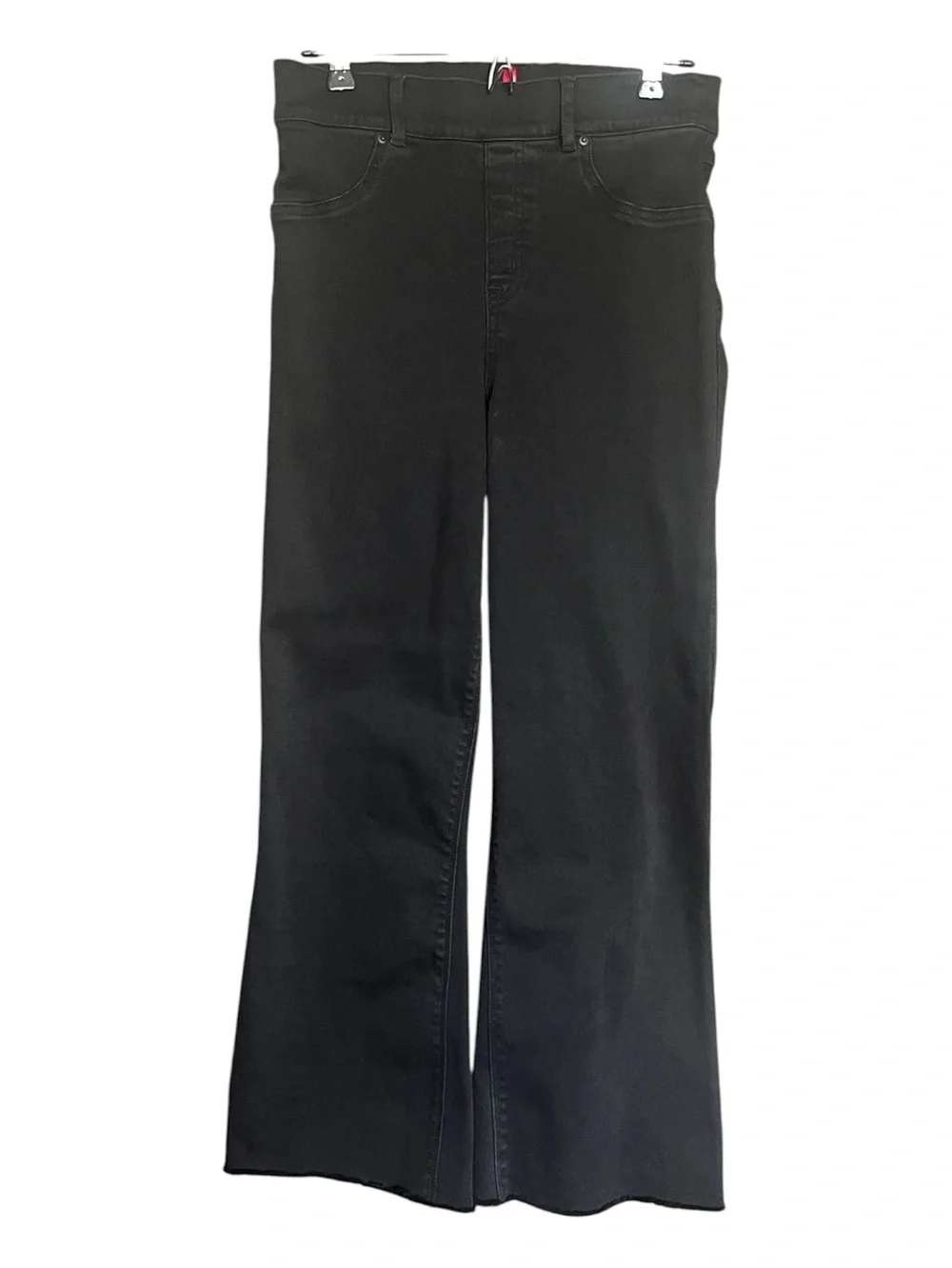 Spanx EveryWear Pull On Kick Flare Jeans Cropped Smooth Tummy High Rise Blk M - Picture 3 of 12